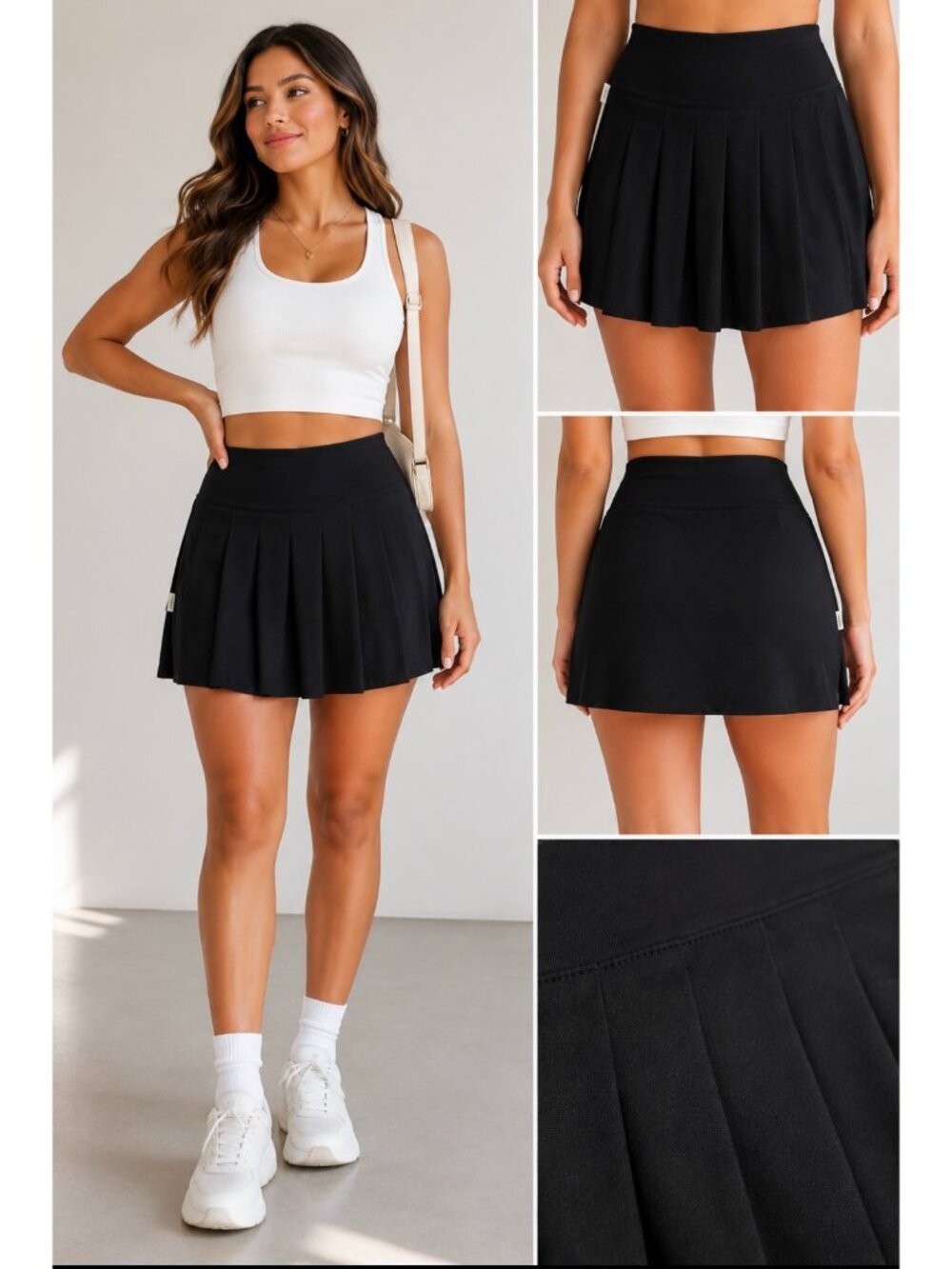 Vuori Womens Black Pleated Athletic Skirt With Built-In Shorts - Size S